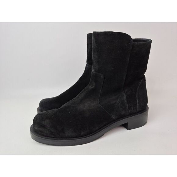 Stuart Weitzman Women's Black Bold Suede Zip Booties Size 9 B - Picture 2 of 8